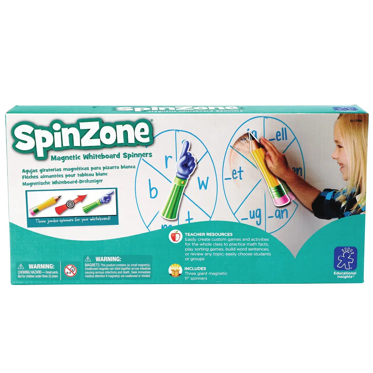 Educational Insights Spinzone Magnetic Whiteboard Spinners - Set Of 3 1