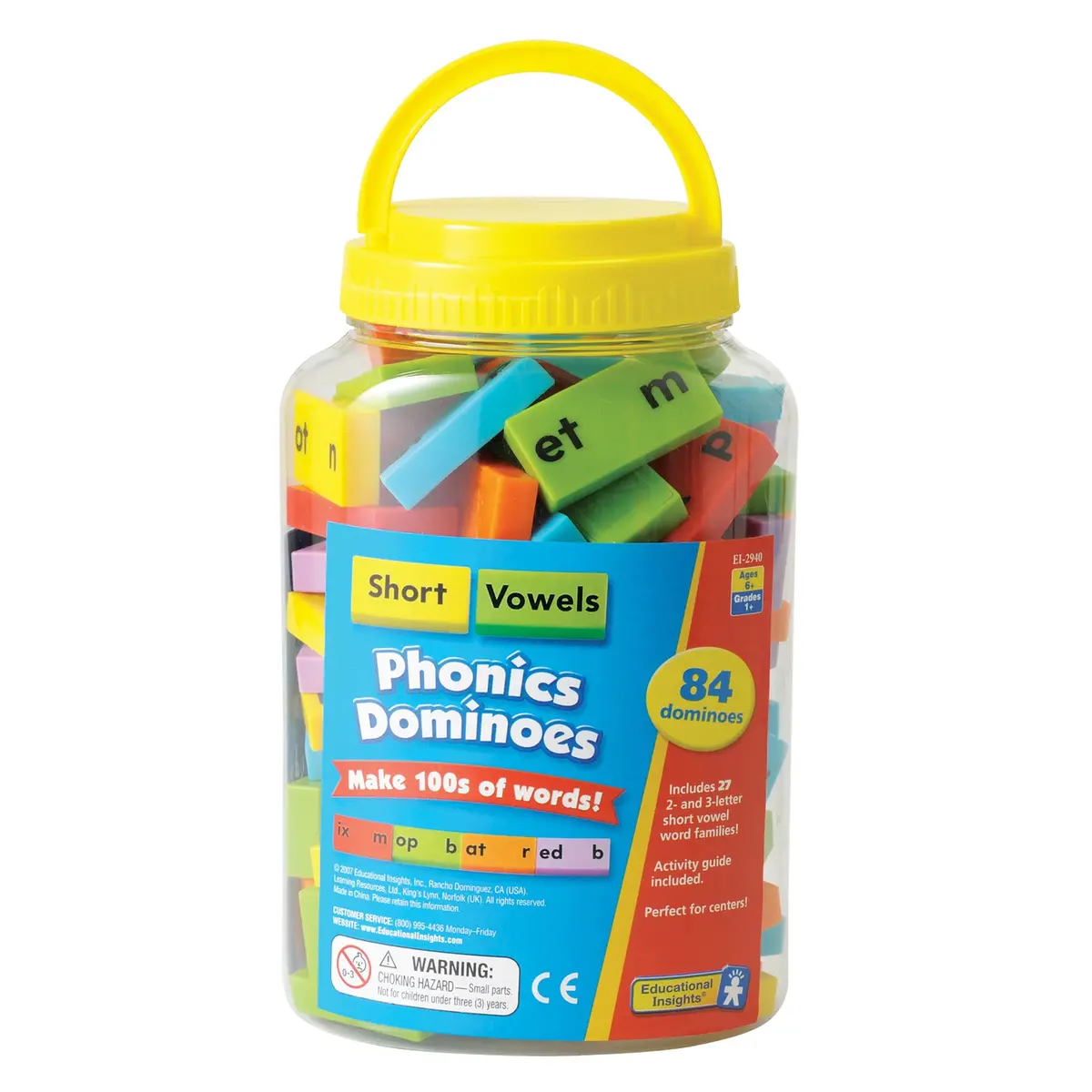 Educational Insights Phonics Dominoes - Short Vowels - Colorful Educational Game 1