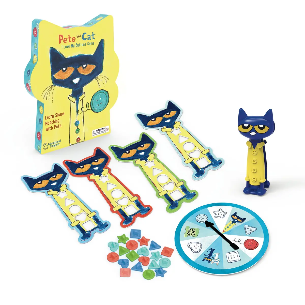 Educational Insights Pete The Cat I Love My Buttons Game - Interactive Matching Board 1