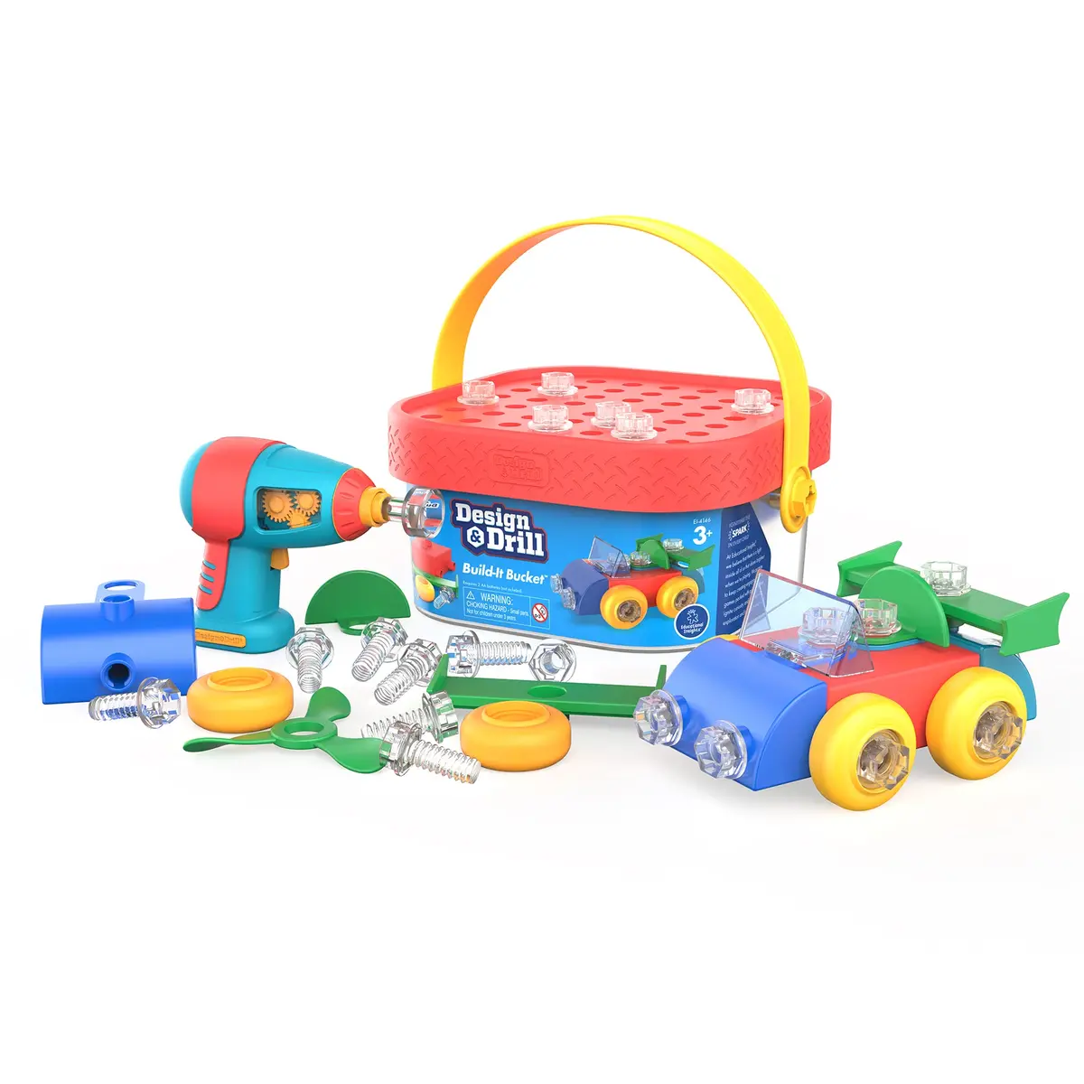 Educational Insights Design & Drill Build-It Bucket - Portable Construction Toy 1