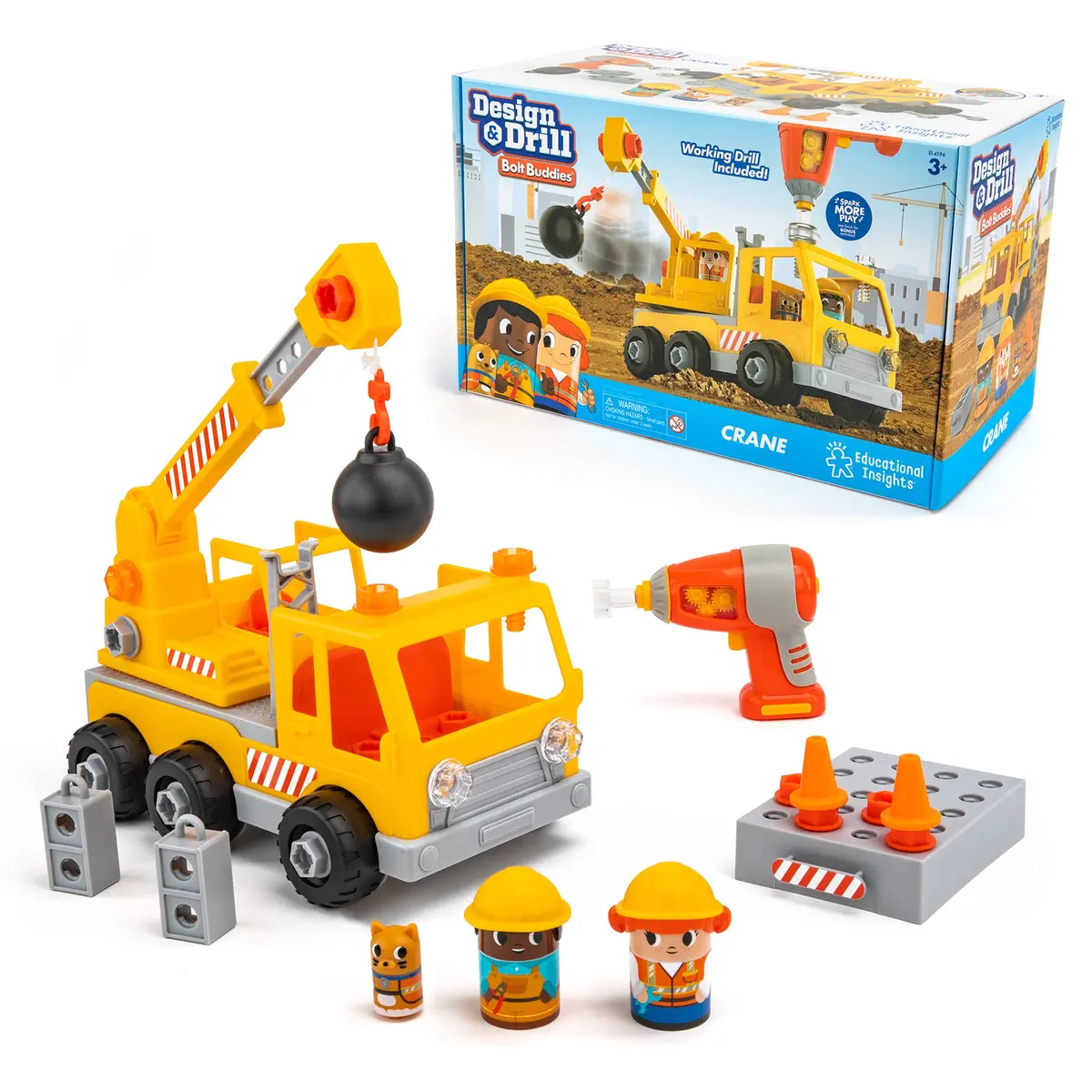 Educational Insights Design & Drill Bolt Buddies Crane - Interactive Construction Toy 1