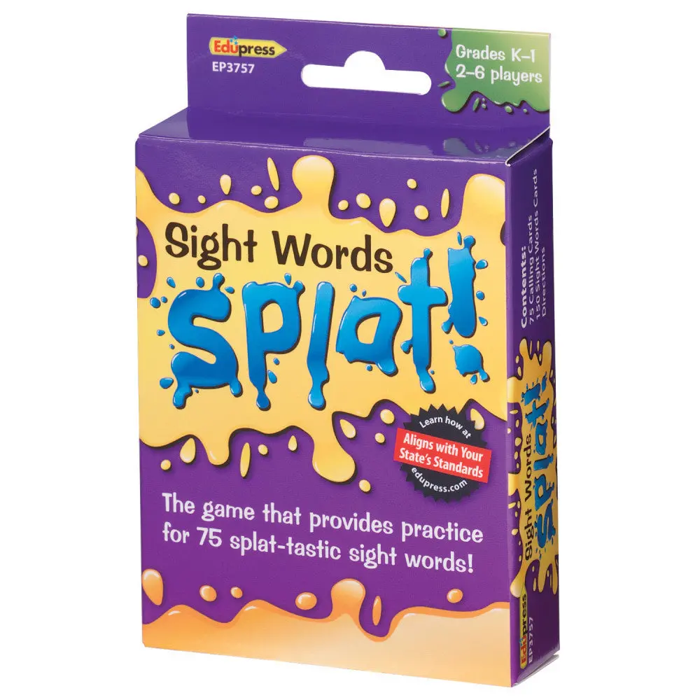 Edupress Sight Words Splat Game - Colorful Word Recognition Game For Grades K-1 1