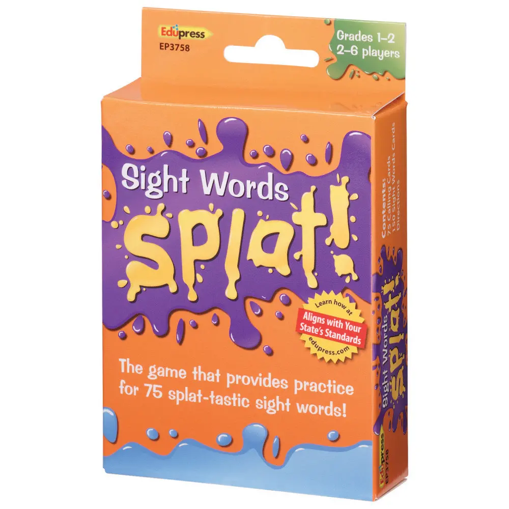 Edupress Sight Words Splat Game - Color-Coded Decks - Grades 1-2 1