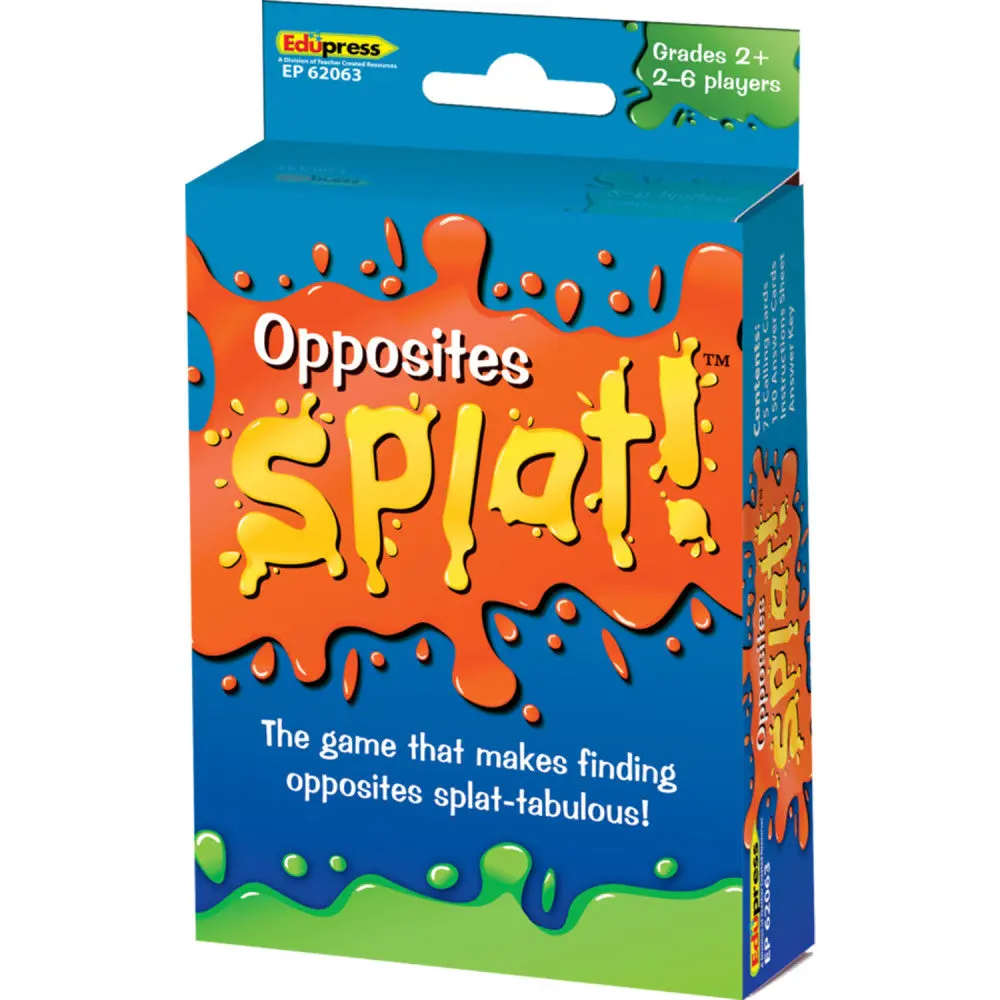 Teacher Created Resources Opposites Splat Game - Fast-Paced Reading Card Game 1