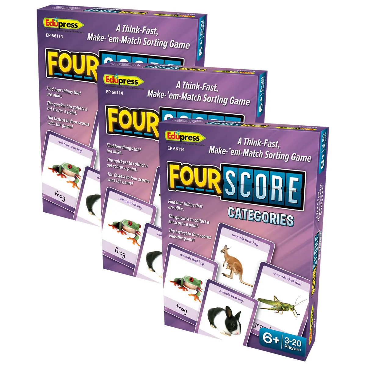 Teacher Created Resources Four Score Card Game - Triple Pack 1