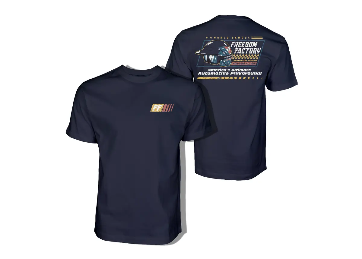 Freedom Factory Helmet Graphic T-Shirt – Navy or White