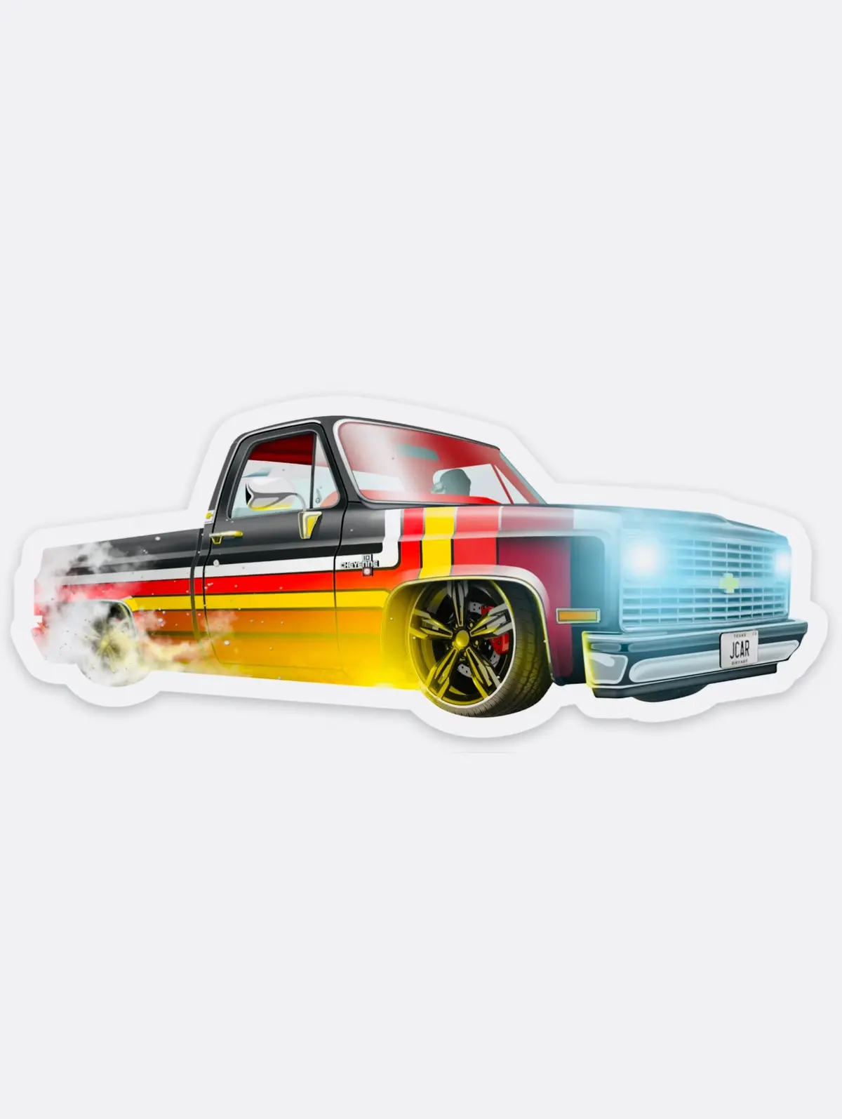 Auto World Jcar Diecast Exclusive 1981 Chevy C10 Cheyenne Pick-Up Truck Diecut Sticker 1
