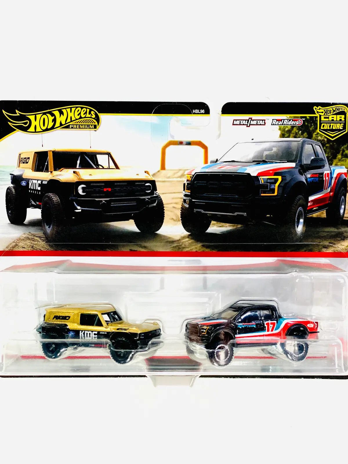 Hot Wheels 2024 Target Exclusive 2 Pack Ford Bronco R & '17 Ford F-150 Raptor - Damaged Card 1