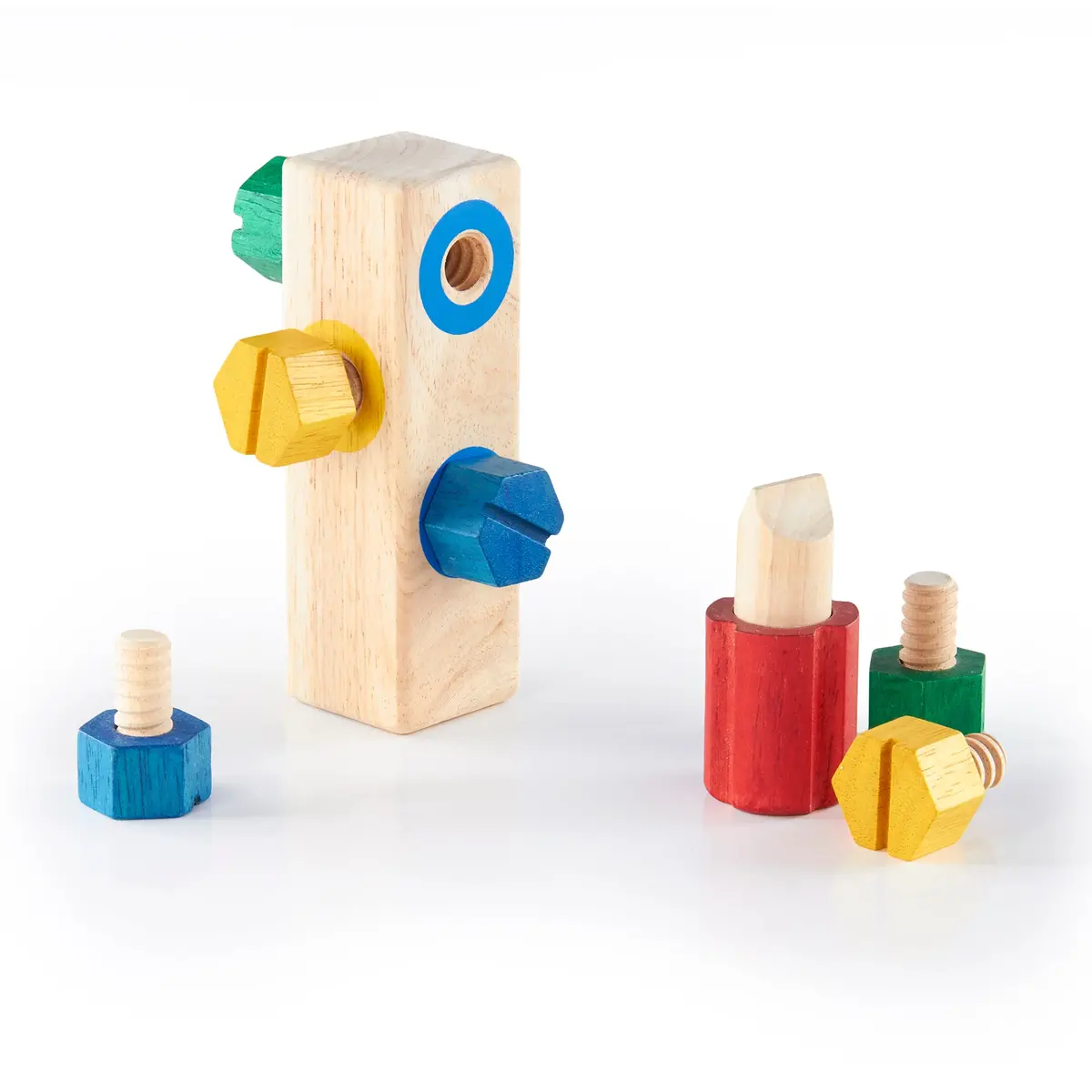 Guidecraft Screw Block™ - Colorful Fine Motor Skill Enhancer - 8 Pieces 1