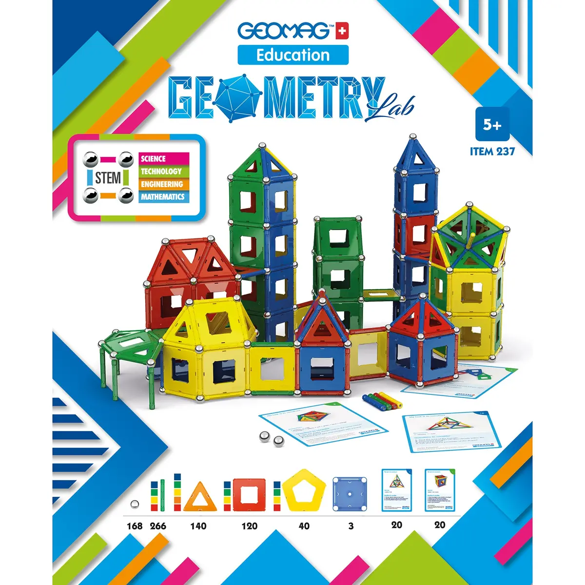 Geomag Geometry Lab Recycled Set - 737 Pieces - Vibrant Stem Learning 2