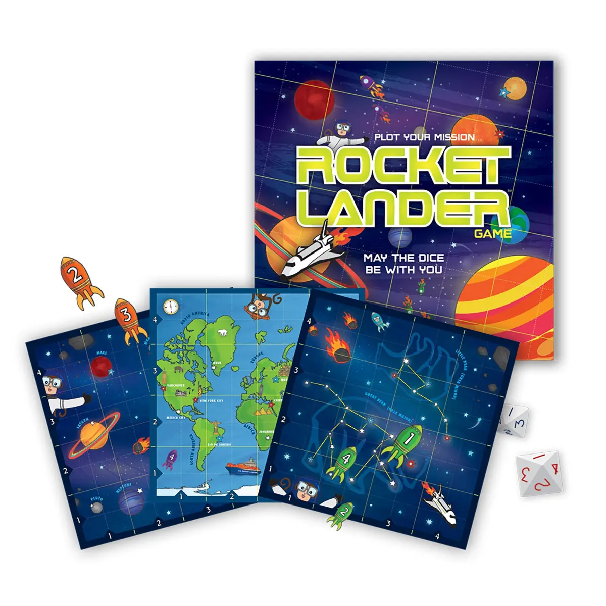 Griddly Kids Rocket Lander Graphing Game - Strategic Stem Challenge 1