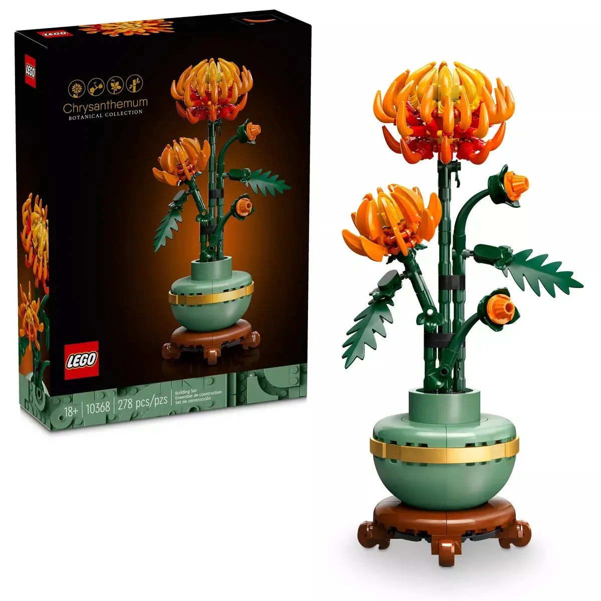 Lego Icons Chrysanthemum Flower Decor 278-Piece Building Set 10368 1