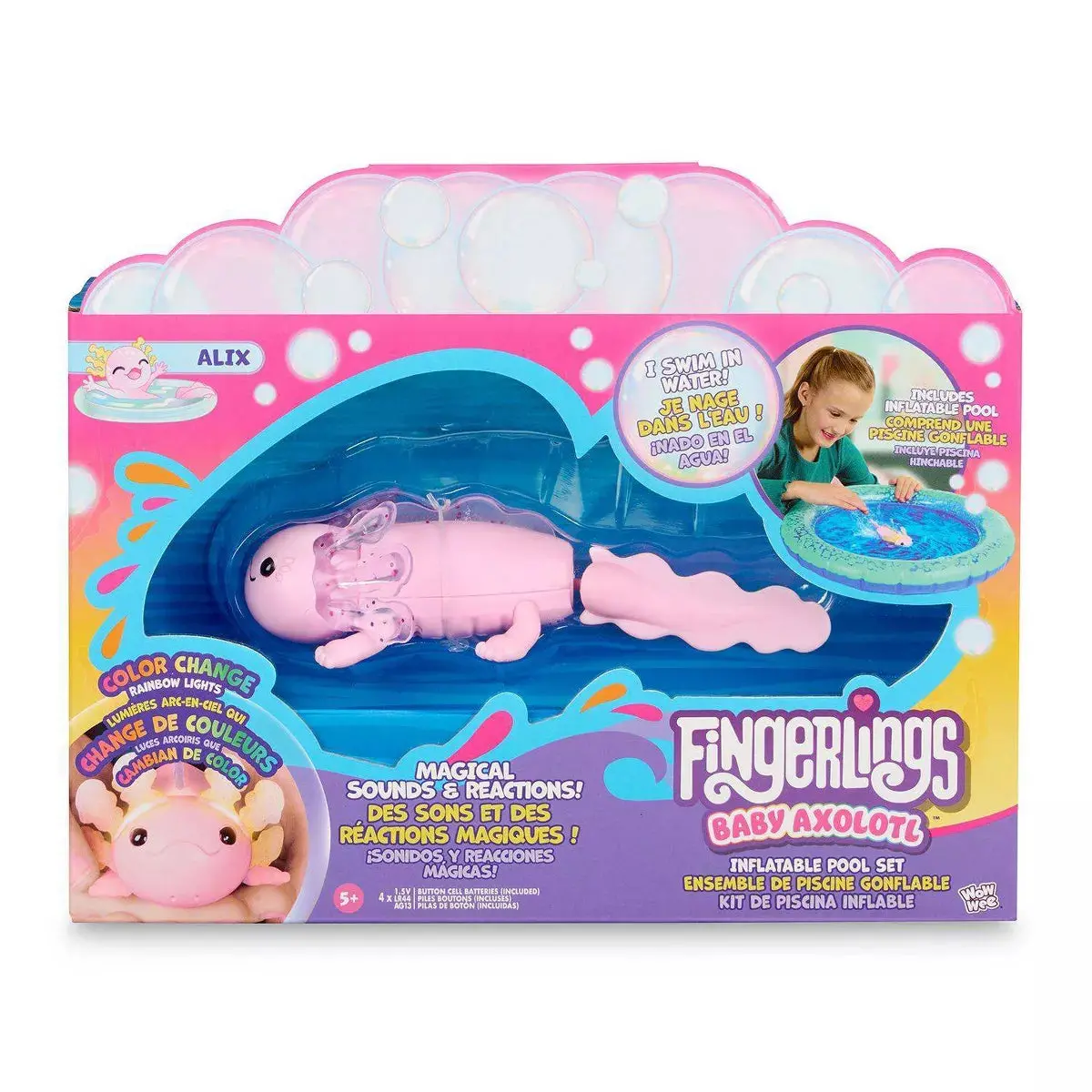 Wowwee Fingerlings Alix Axolotl Interactive Aquarium Toy 1