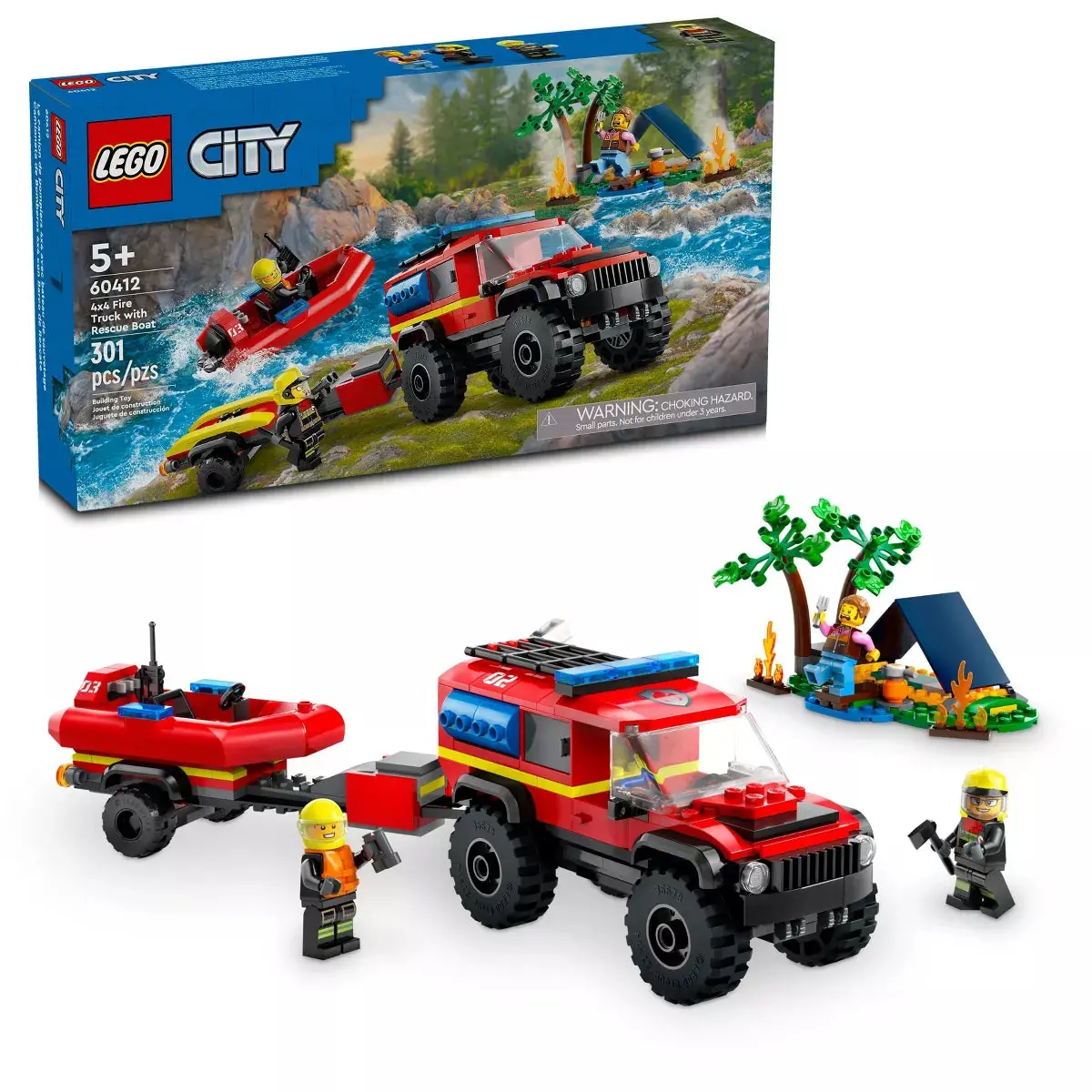 Lego® City 4X4 Fire Truck And Rescue Boat Playset 60412 1