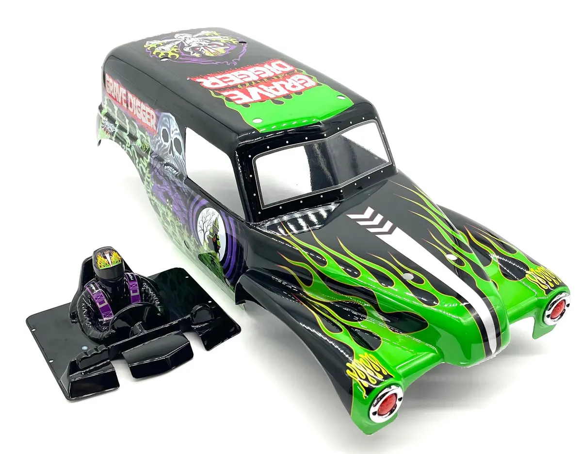 Losi Lmt Grave Digger Body Green Shell Monster Truck  Los04021t1 1