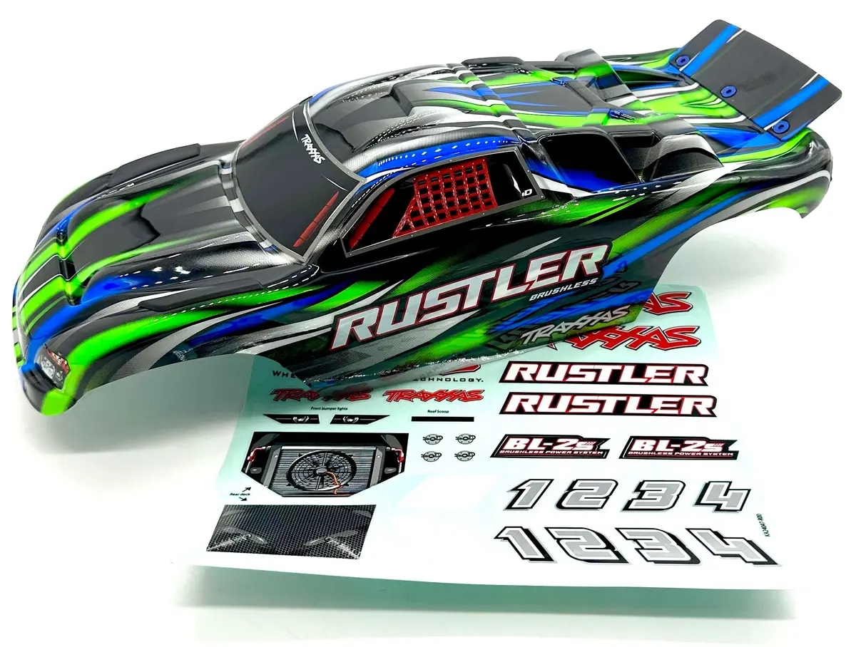 Rustler 2Wd Bl-2S Body (Green) Cover Shell Painted Clipless 37354-4 1