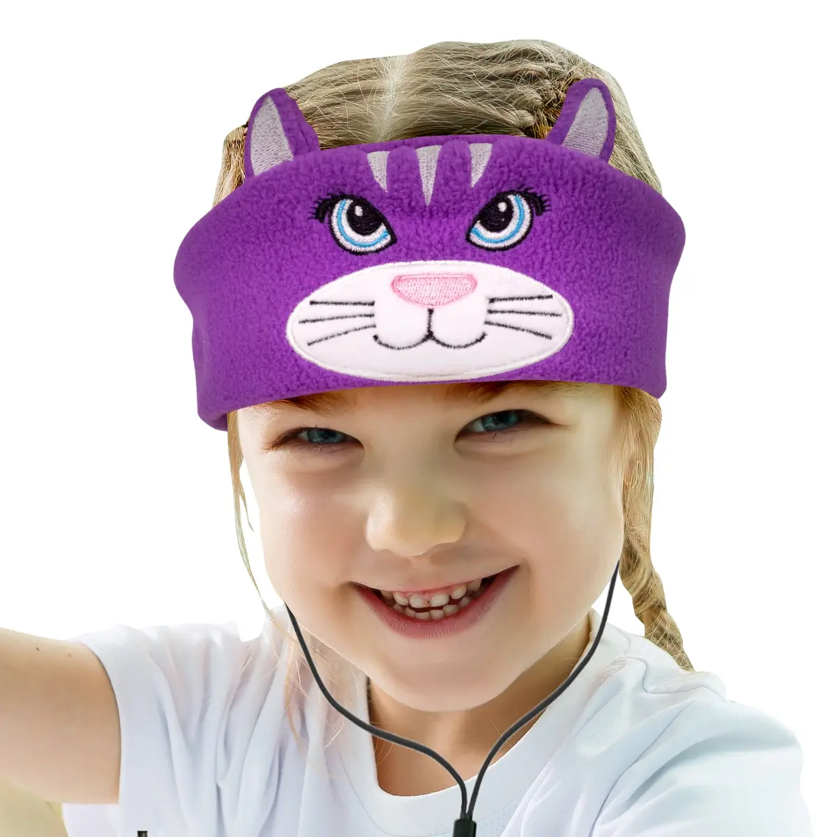 Contixo H1 Kids Adjustable Fleece Headband Headphones - Cat Design 1