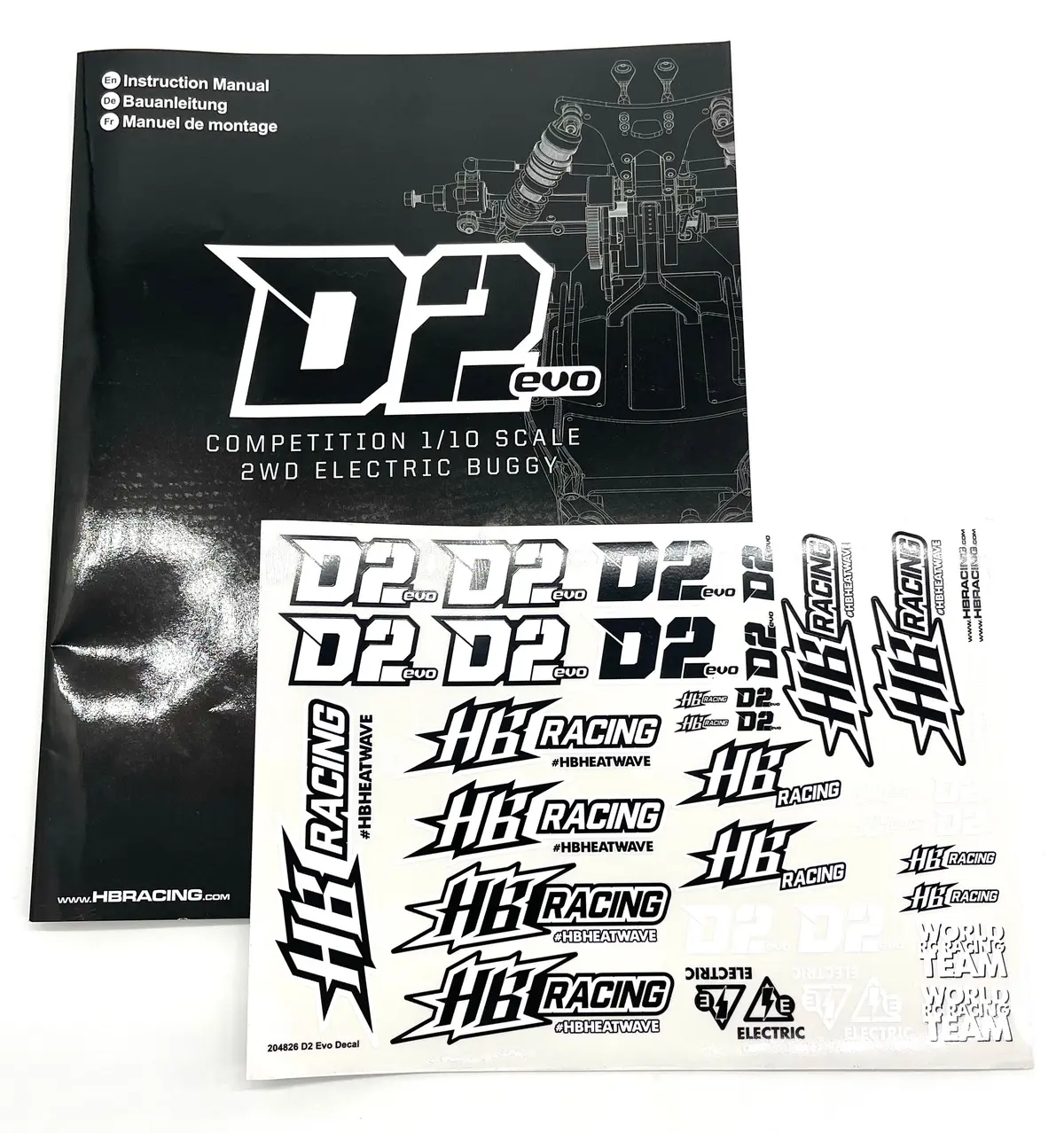 Hb Racing D2 - Instruction Manual & Decal Sheet, Evo 204240 1