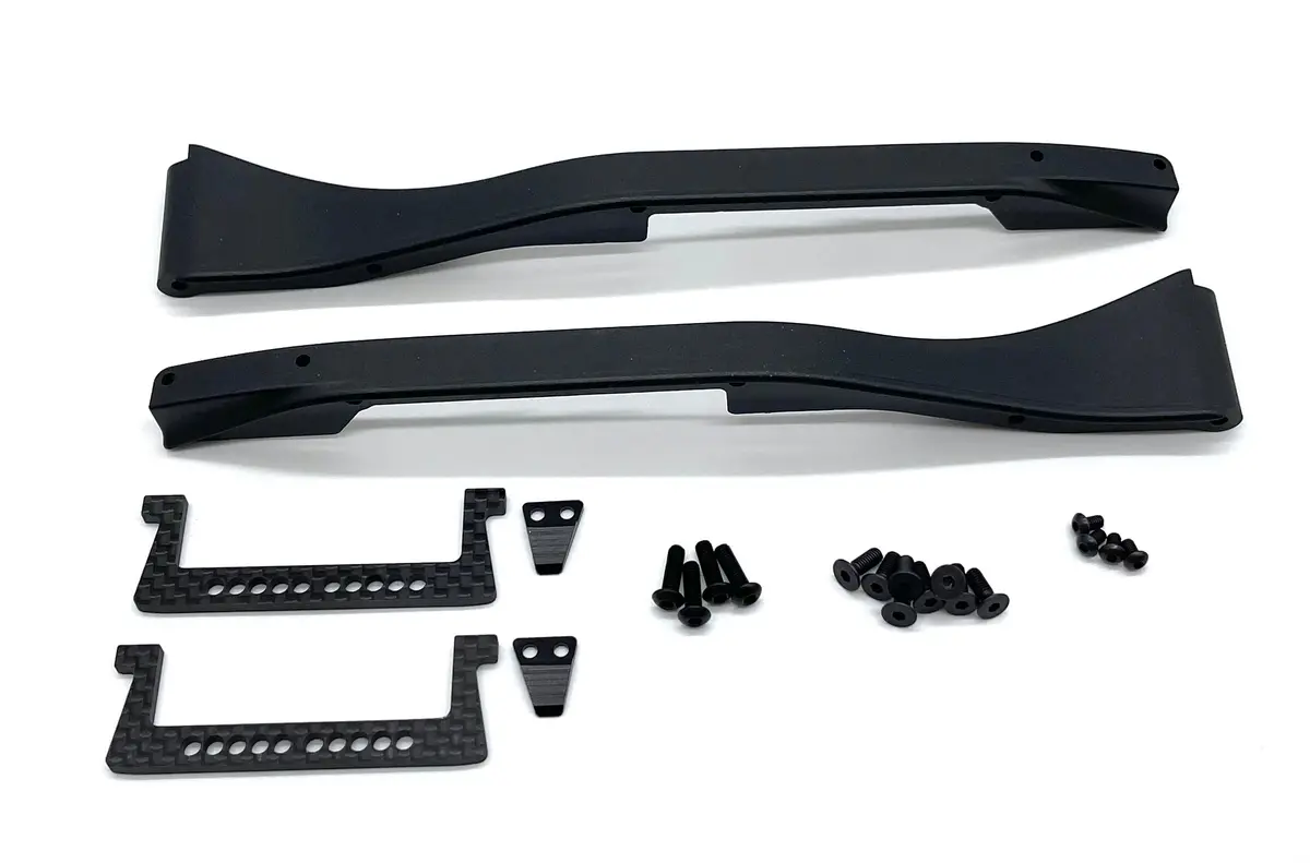 Hb Racing D2 - Side Guards & Battery Bracket Set, Droop Tabs Evo 204240 1