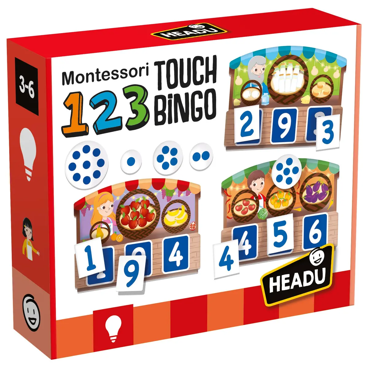 Headu 123 Montessori Touch Bingo - Interactive Counting Game 1