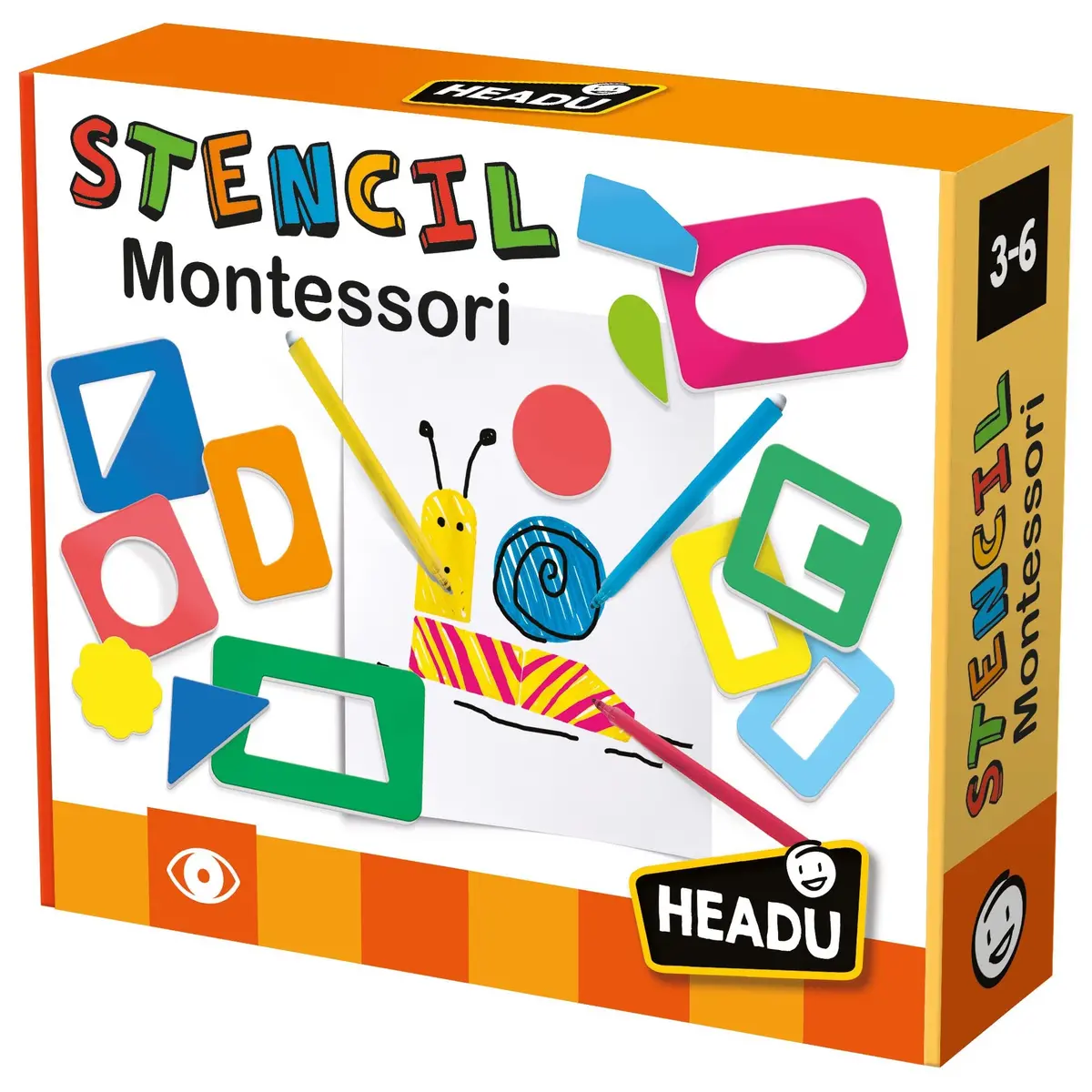 Headu Montessori Magic Stencil Set - Creative Shapes & Colors 1