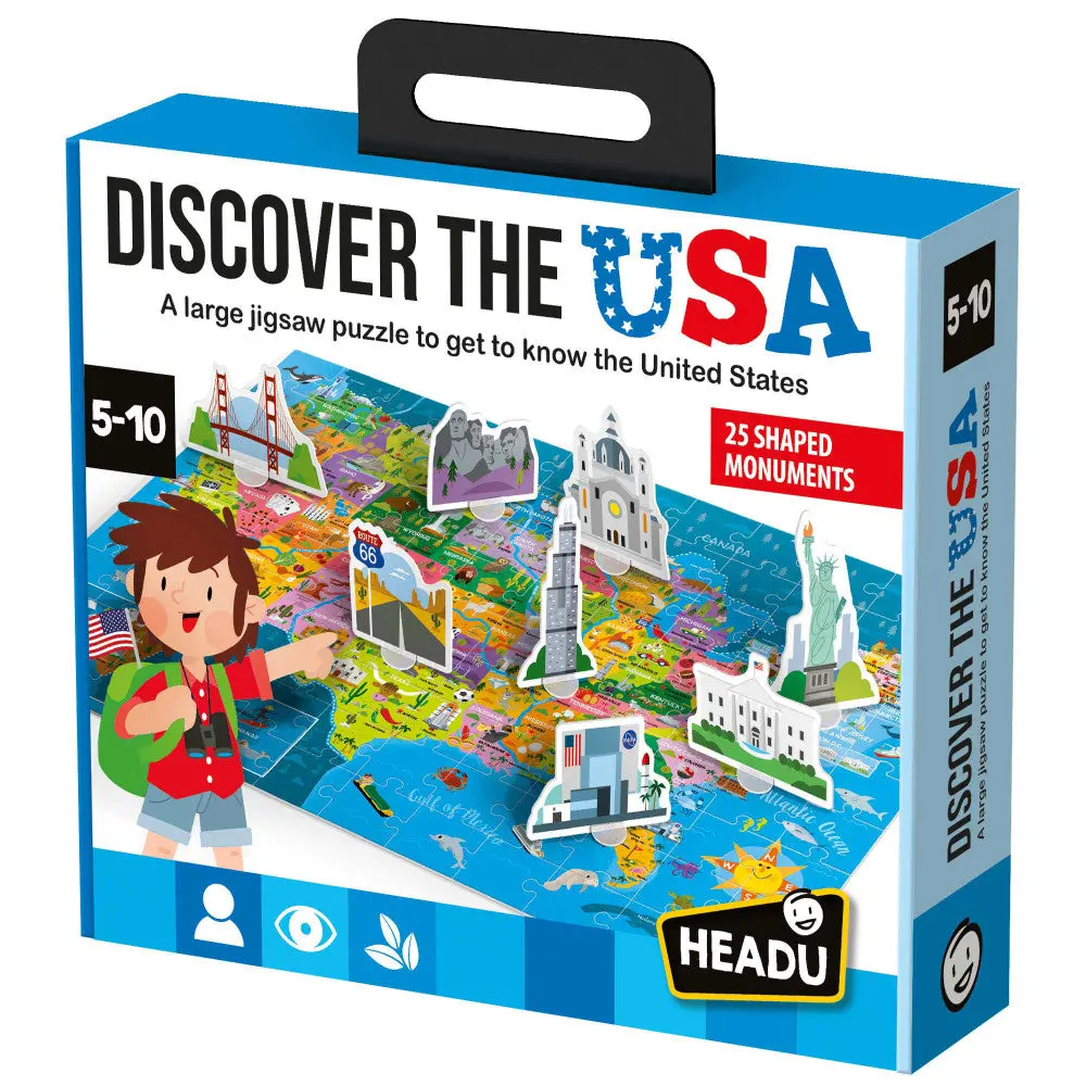 Headu Discover The Usa Puzzle - 108 Pc 1