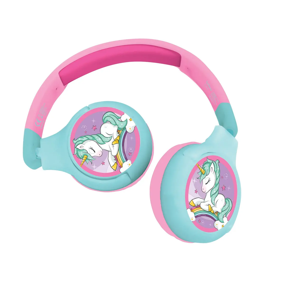Lexibook Unicorn-Themed Foldable Bluetooth Headphones - Pink 1