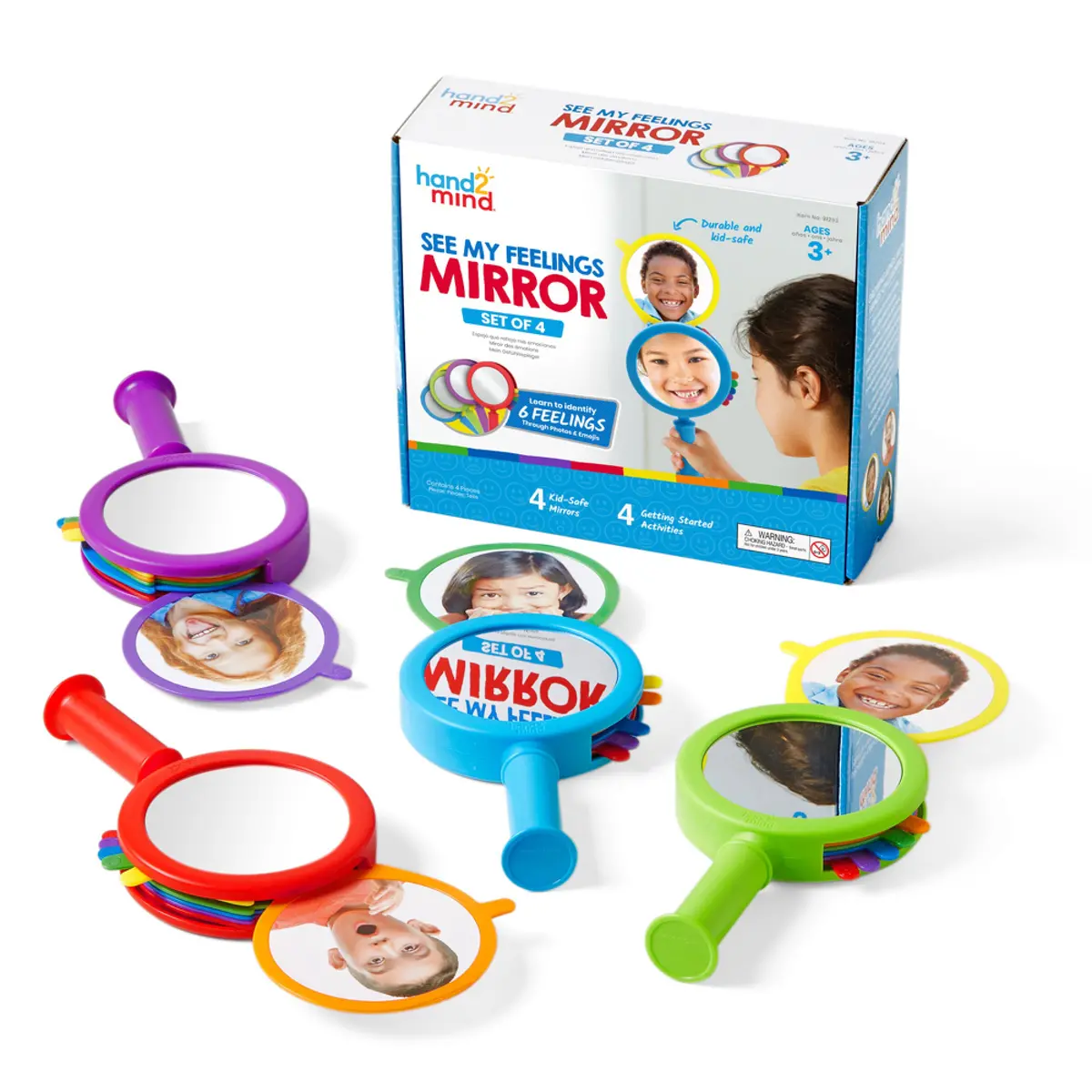 Hand2mind See My Feelings Mirrors - Emotional Learning Set Of 4 1