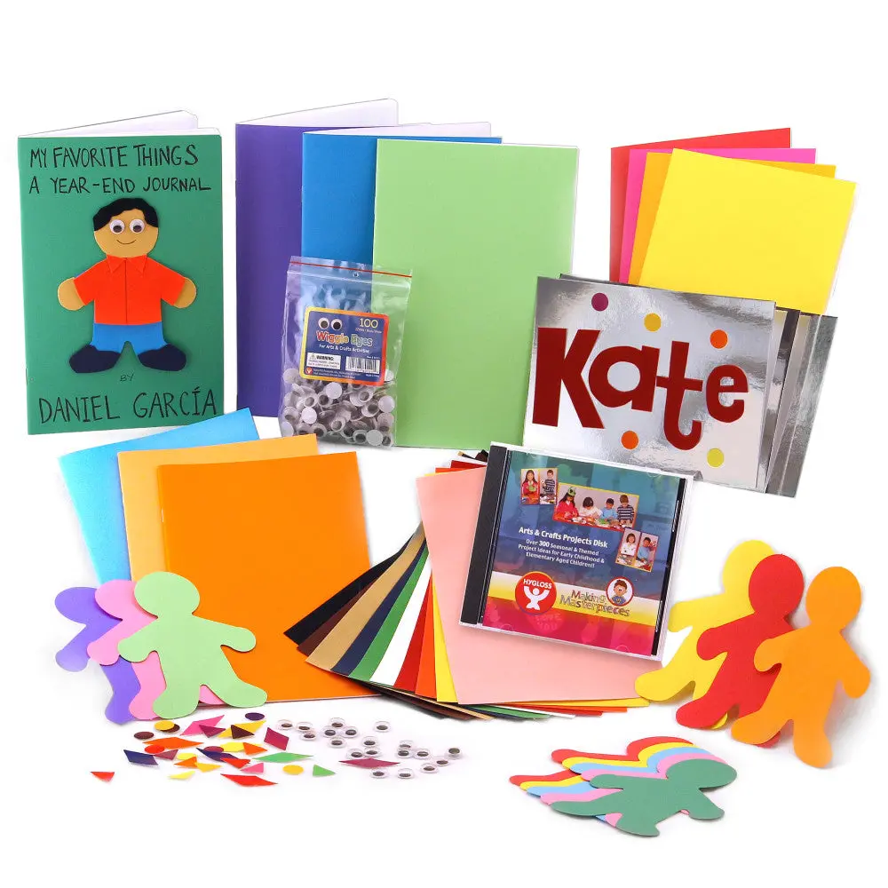 Hygloss Create-A-Story Book Treasure Box With 25 Blank Books And Craft Supplies 1