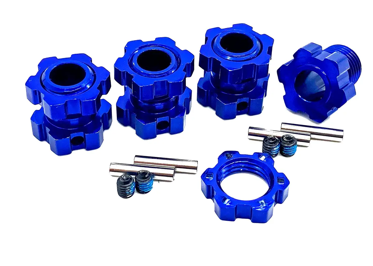 Fits Sledge - 17Mm Hex Hubs Blue (Nuts Wheel Hubs Pins Screws Traxxas 95096-4 1