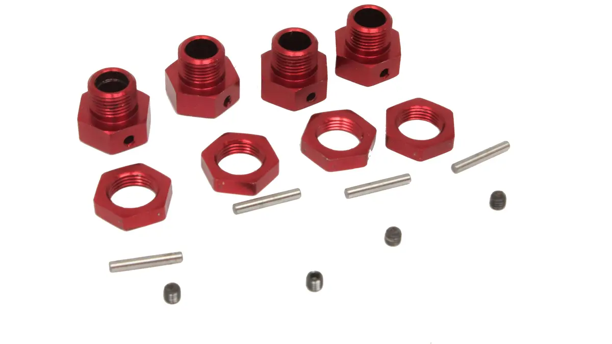 Team Corally Shogun - 17Mm Hex Hubs (Adaptors Drive Wheel Red Nuts C-00177 1