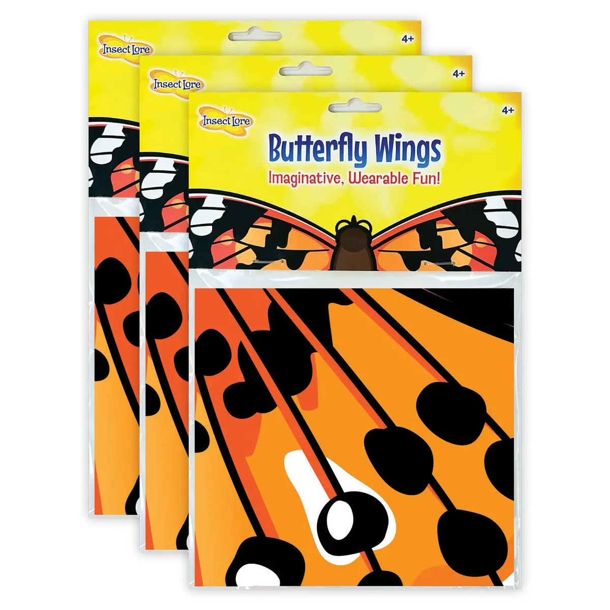 Insect Lore Vibrant Painted Lady Butterfly Wings For Kids, 3-Pack 1