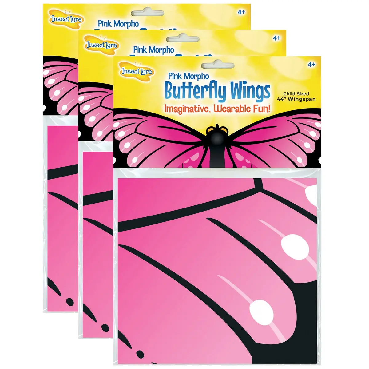 Insect Lore 3-Pack Dress-Up Morpho Butterfly Wings – Pink 1