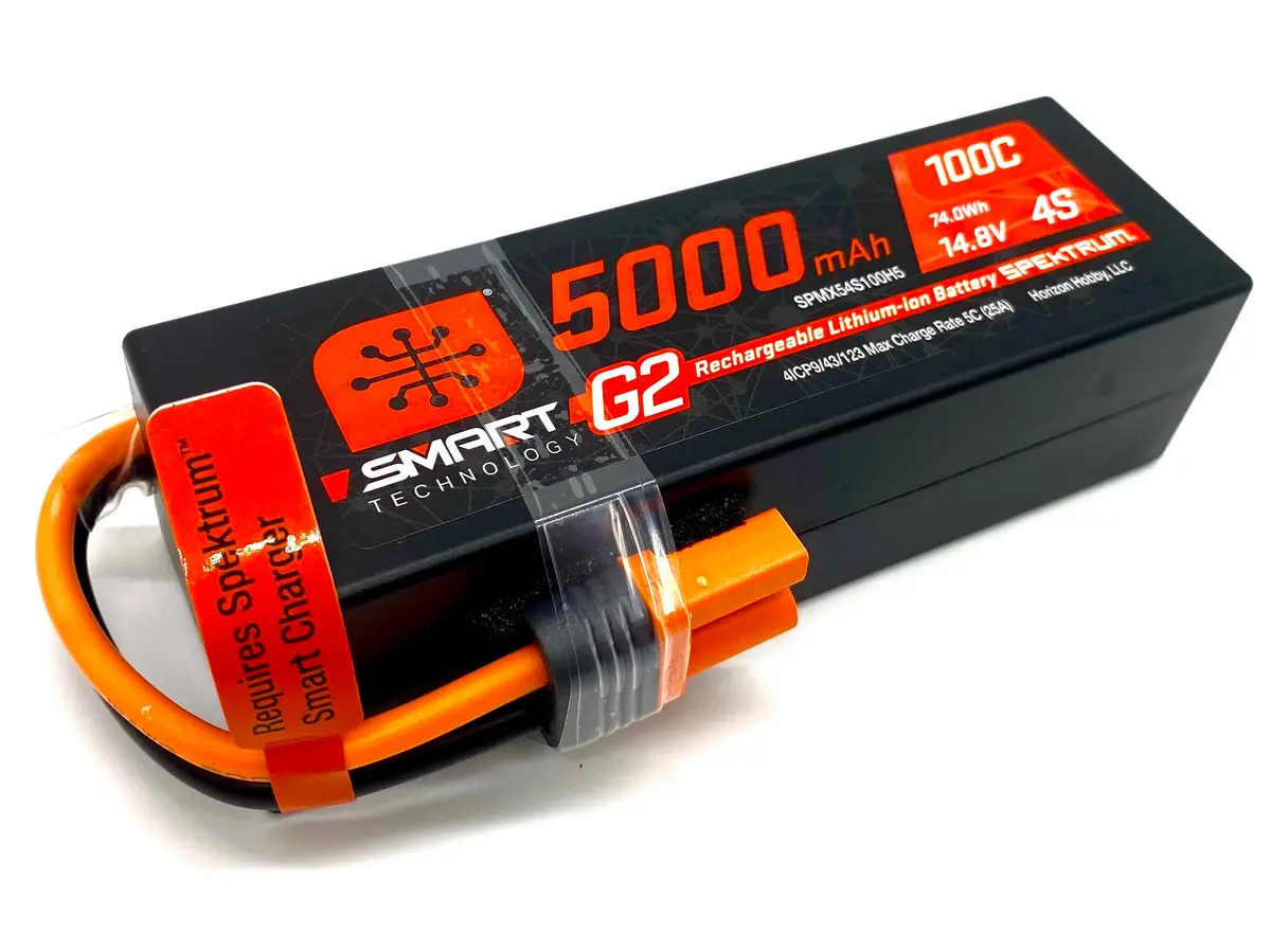 Spektrum 14.8V 5000Mah 4S 100C Smart G2 Lipo Battery Ic5 Spmx54s50h5 (No Box) 1