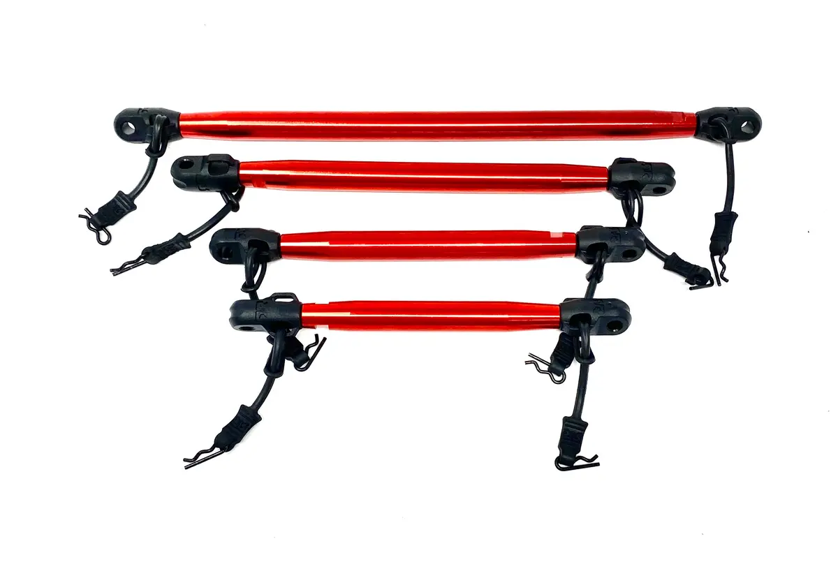 Outcast 8S Exb - Red Support Braces Bars Center Front Rear Arrma 1/5 Ara5210v2 1