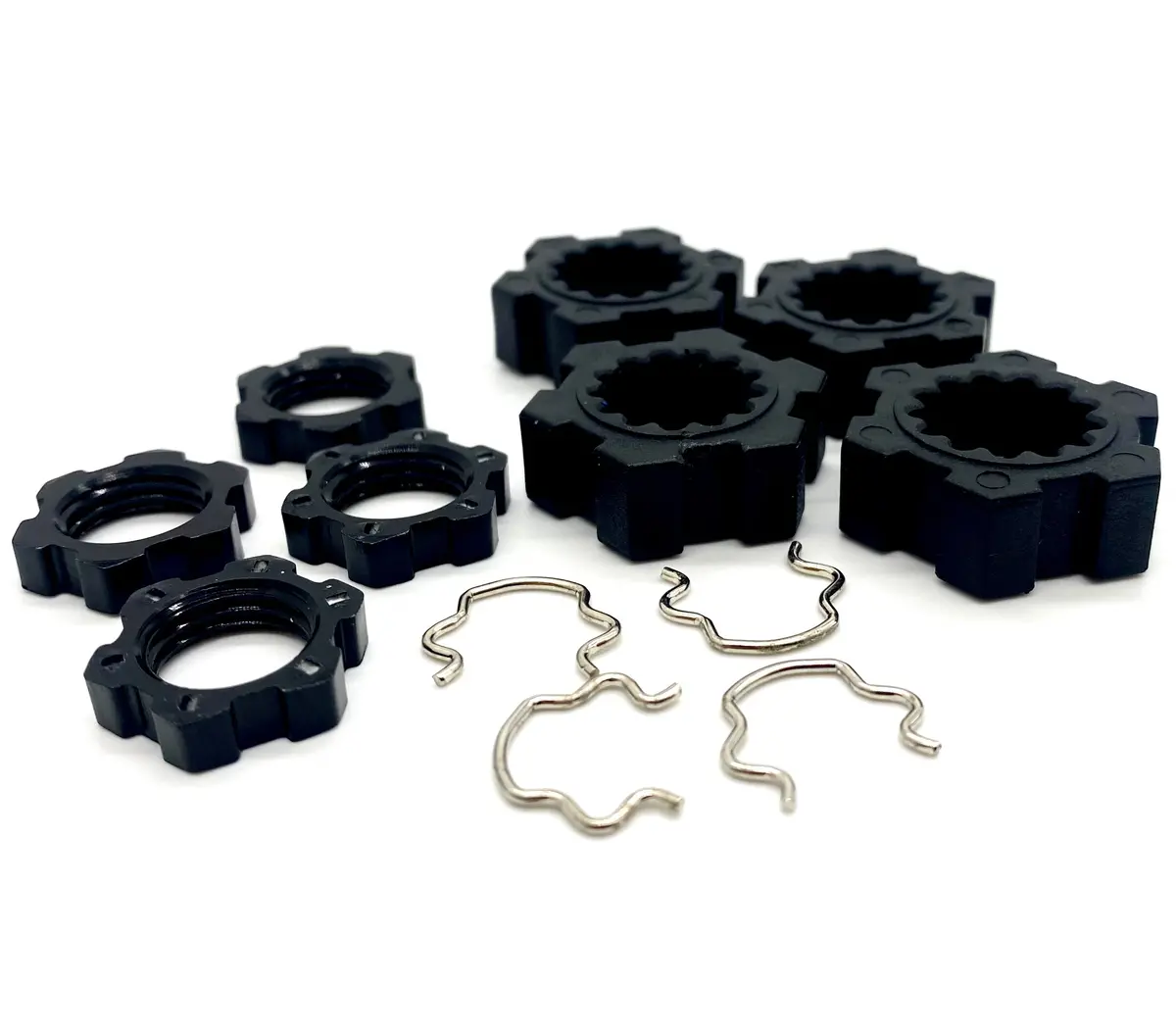 Fits Xrt Wheel Hubs, (Black) 17Mm X-Maxx Serrated Nuts & Hex Clips 78086-4 1