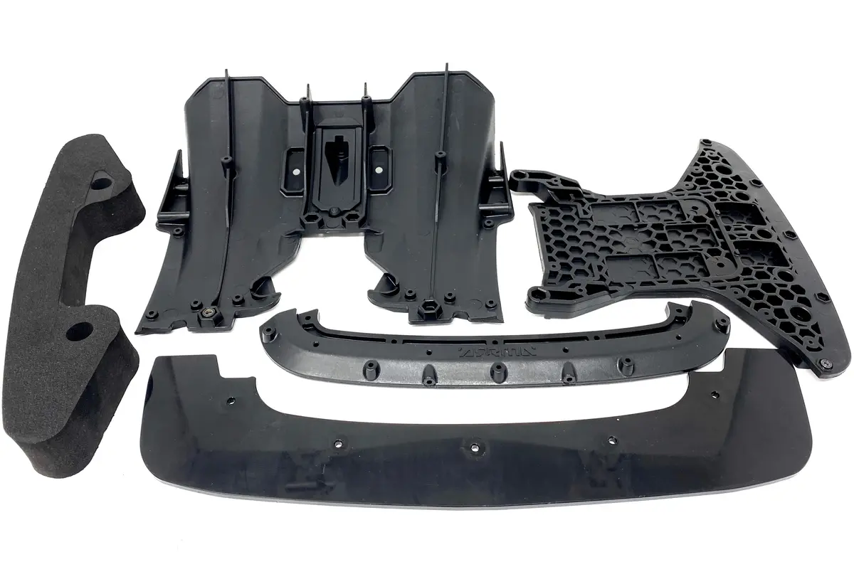Arrma Infraction 6S - Front Bumper Mount Splitter Skid & Diffuser Ara7615v2 1