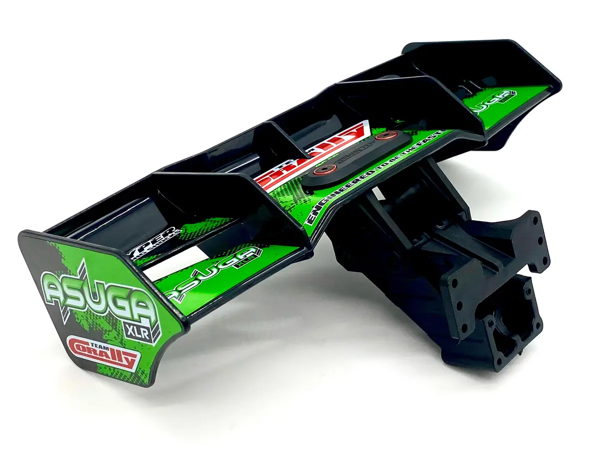 Team Corally Asuga Xlr - Wing Xl Green (Rear Spoiler Black Mount C-00288 1