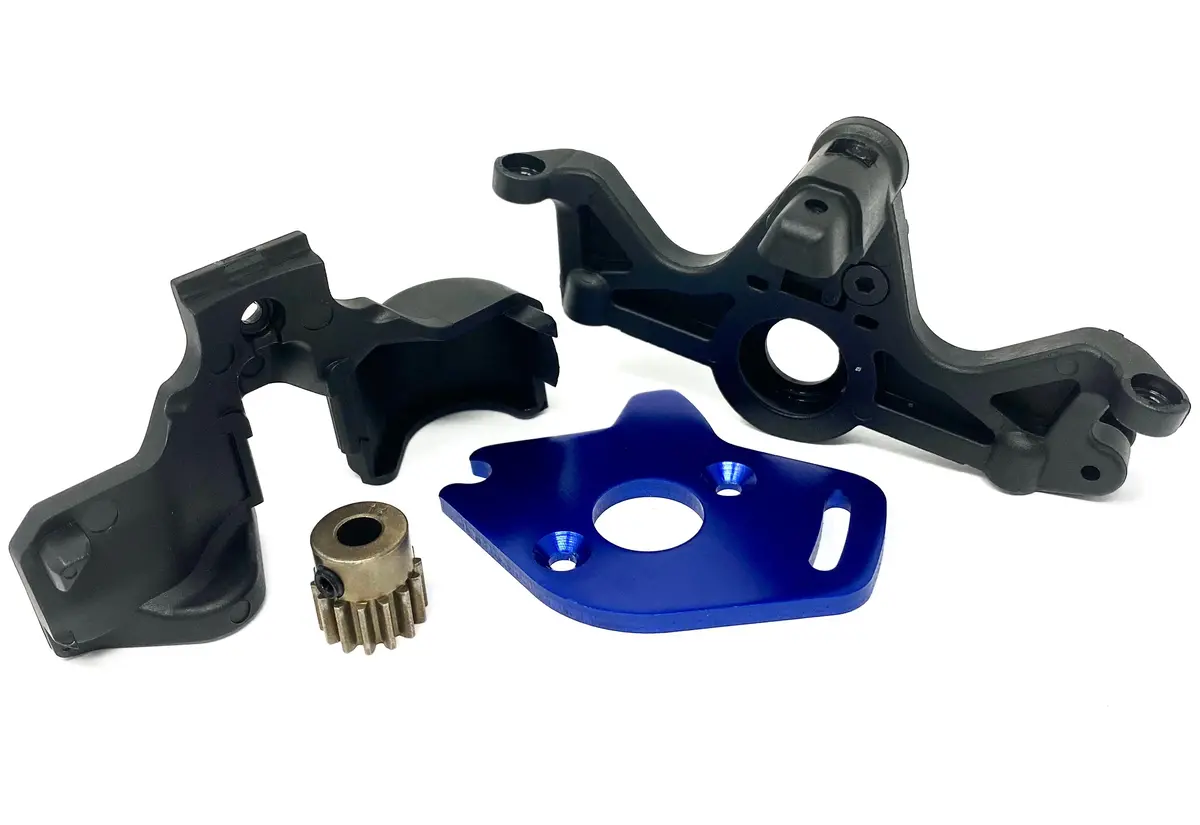 Stampede 4X4 Vxl Motor Mount Cover & Pinion Gears 14T Hoss 90376-4 1
