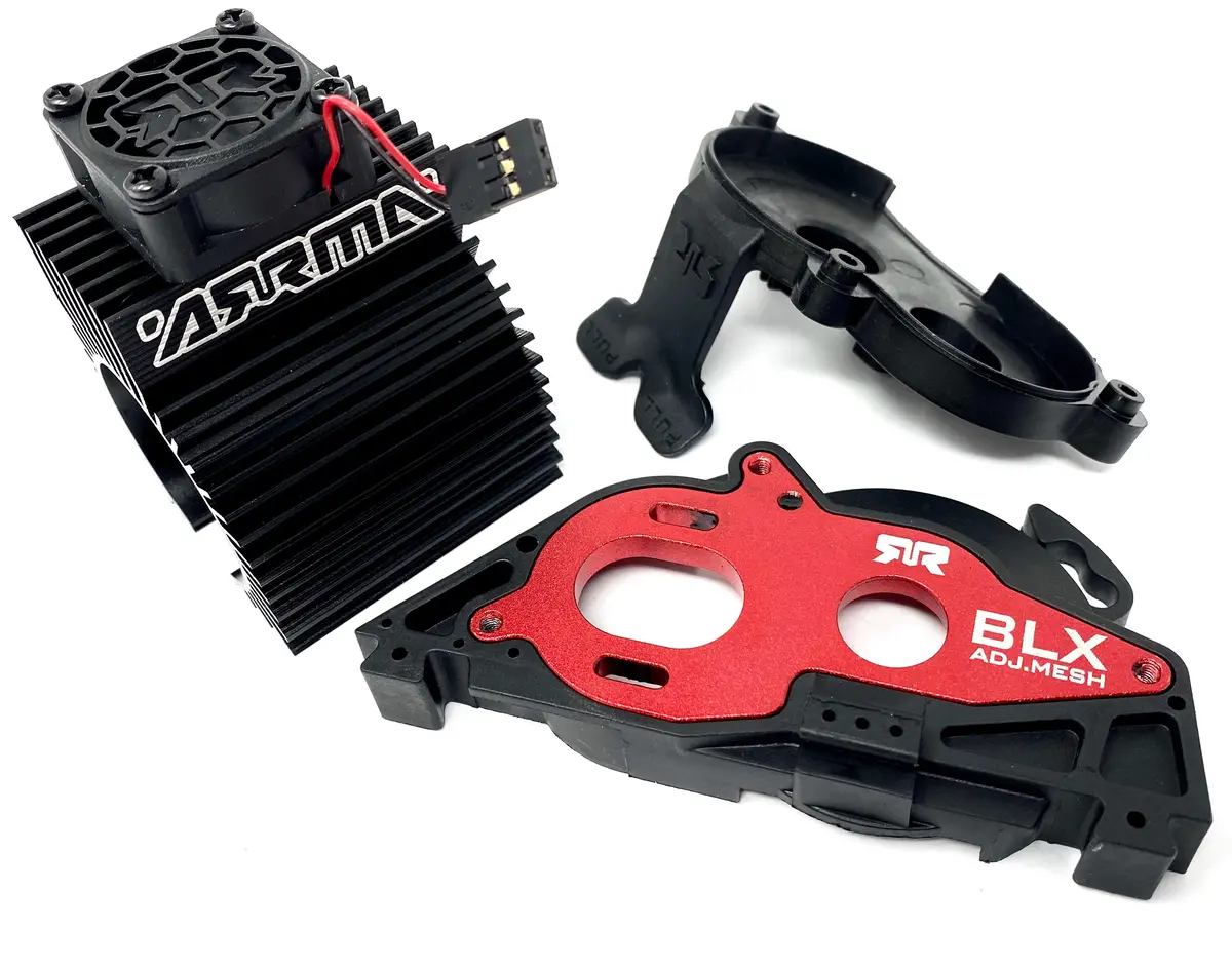 Arrma Vorteks 4X4 3S Blx - Aluminum Red Mount Motor Fan Senton Typhon Ara4305v3 1