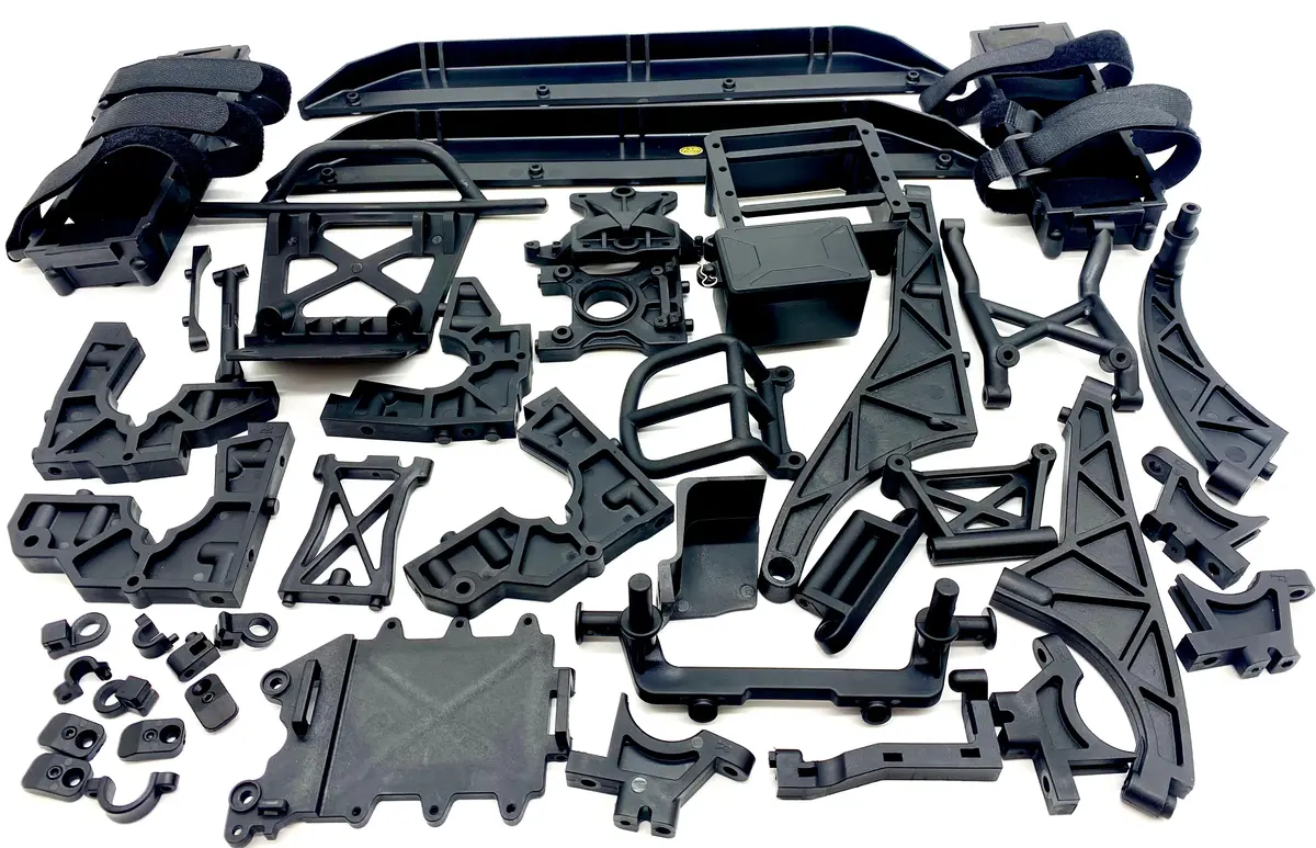 Losi Dbxl-E - Side Guards, Bumper, Bulkheads, Radio Tray Straps Los05020v2 1