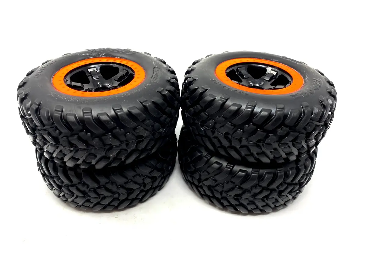 Fits Slash 4X4 Vxl - Tires & Wheels (Orange  12Mm Sct Tyres Spec 68286-4 1