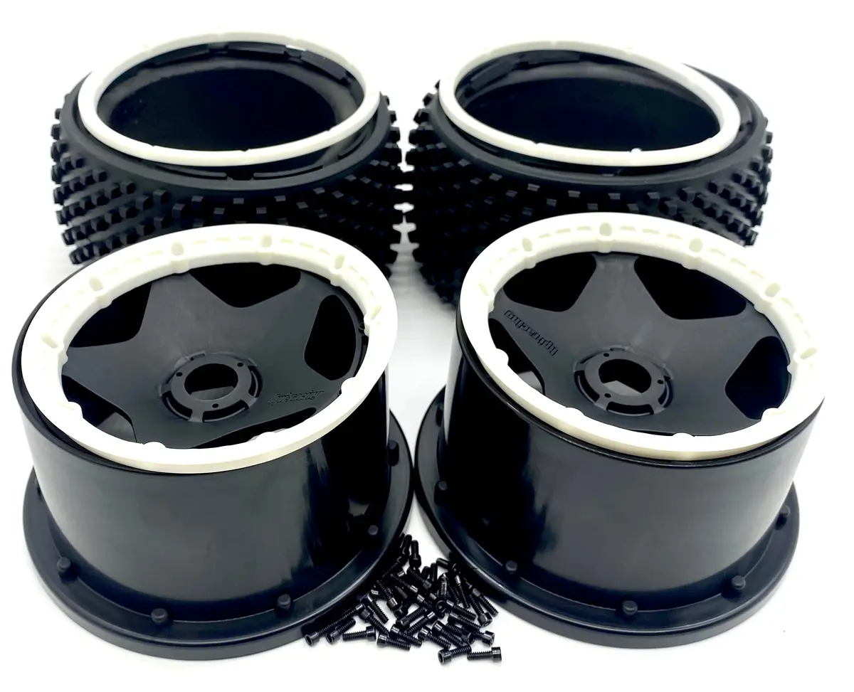 Baja 5B Sbk Gas - Rear Tires, Wheels, Beadlock (Dirt Buster Tyres Flux Hpi 160323 1