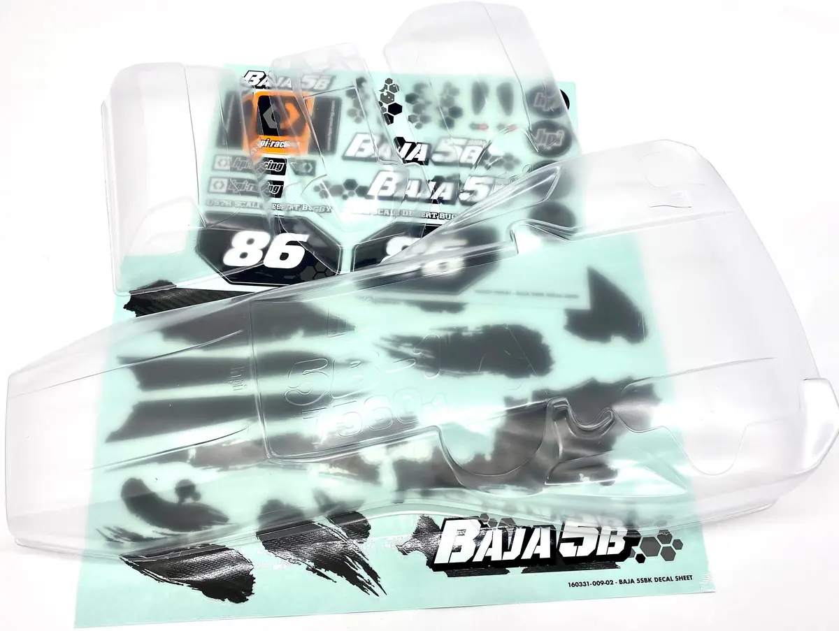 Baja 5B Sbk Gas - Clear Unpainted Body 7560 Shell & Decals (Stickers) Hpi 160323 1