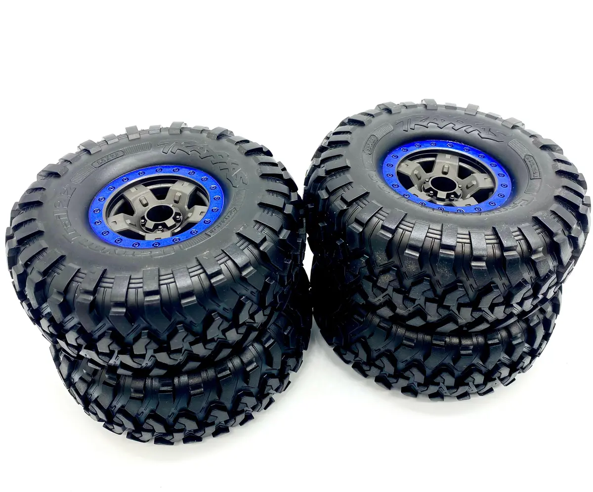 Trx-4 High Trail - Tires & Wheel Set Assembled Canyon Trail 2.2 Blu Traxxas 82044-4 2