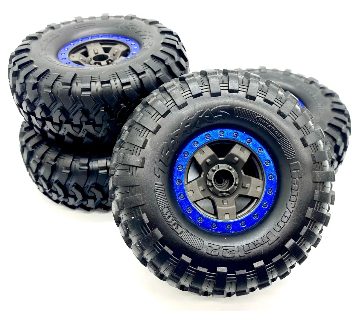 Trx-4 High Trail - Tires & Wheel Set Assembled Canyon Trail 2.2 Blu Traxxas 82044-4 1