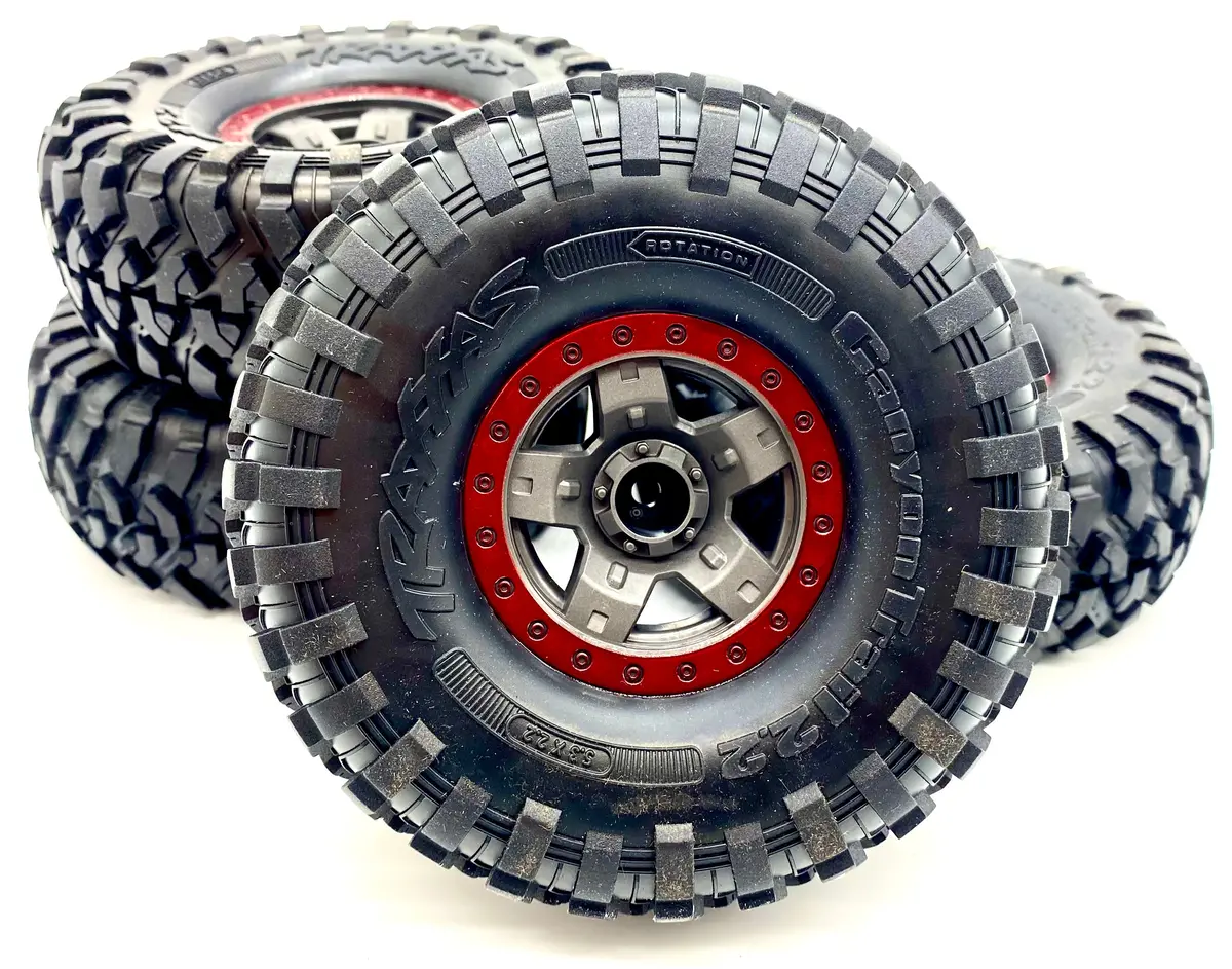 Trx-4 High Trail - Tires & Wheel Set Assembled Canyon Trail 2.2 Red Traxxas 82044-4 1