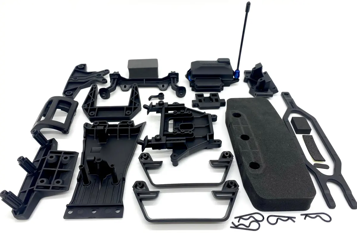 Drag Mustang - Receiver Box, Shock Tower, Body Mounts, Nerf Bars  Traxxas 94046-4 1