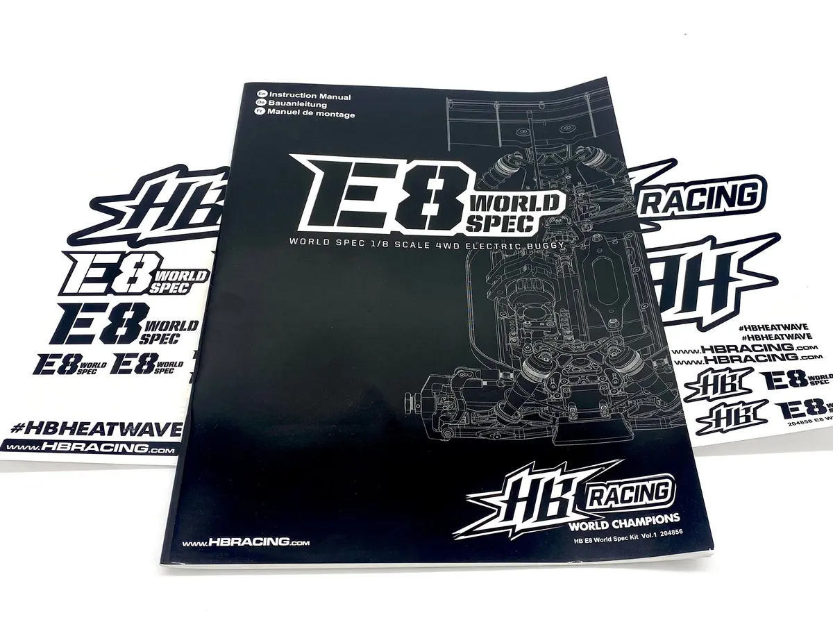 Hb Racing E8 Ws - Instruction Building Manual & Sticker Decal Sheet 204855 1
