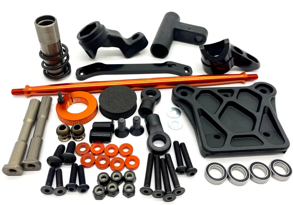 Hb Racing E8 Ws - Steering Set (Bellcrank, Posts, Rack, Bearings 204855 1